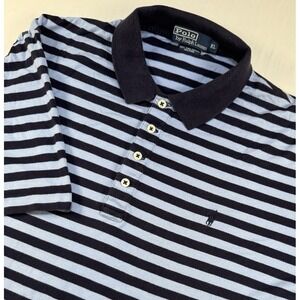 Polo By Ralph Lauren Polo Shirt Mens XL Blue‎ Striped Short Sleeve Pima Cotton